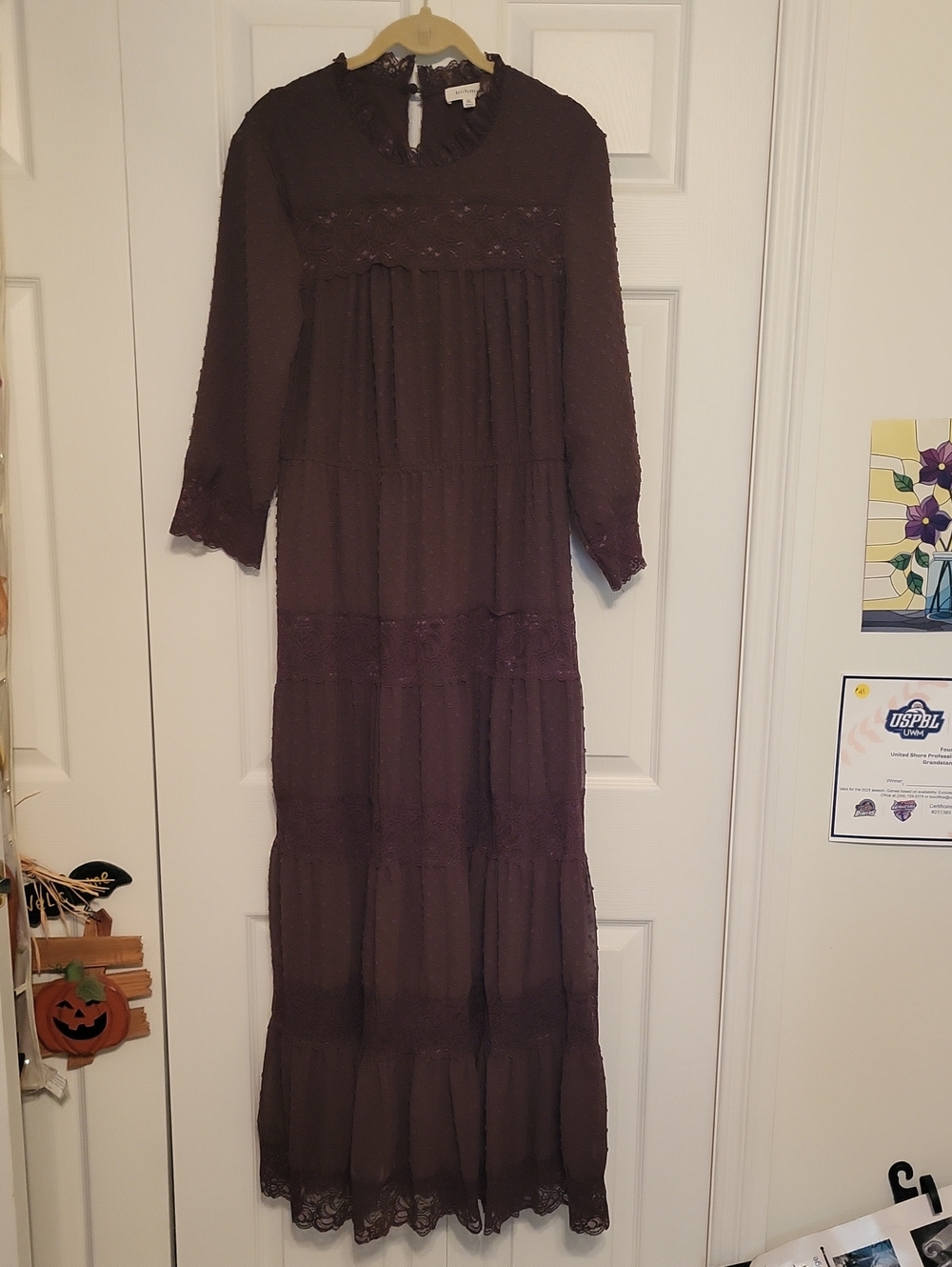 Lace-Accent Maxi Dress